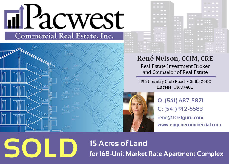 Pacwest CRE Closed 15 Acres of Land for 168-Unit Market Rate Apartment Complex
